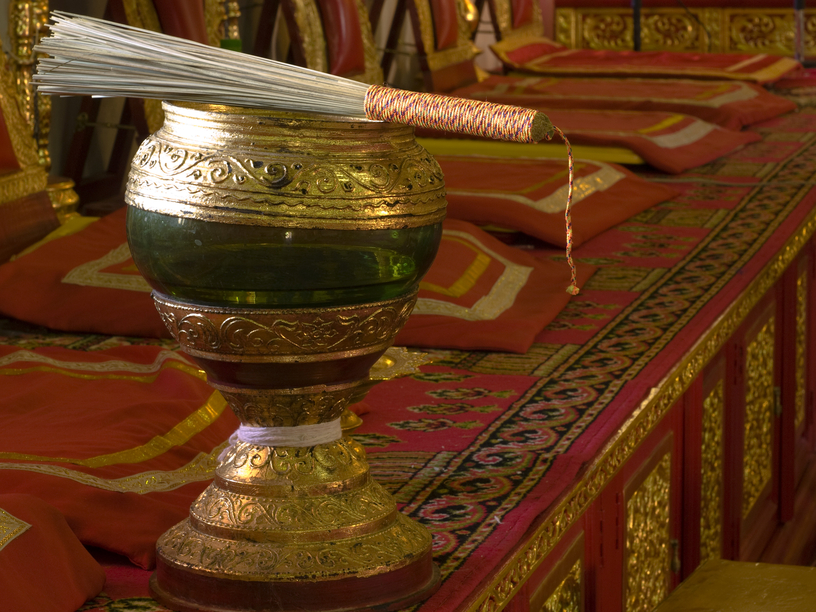 monk's alms-bowl holy water