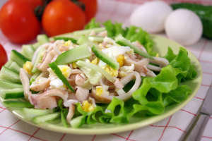 Squid salad with egg